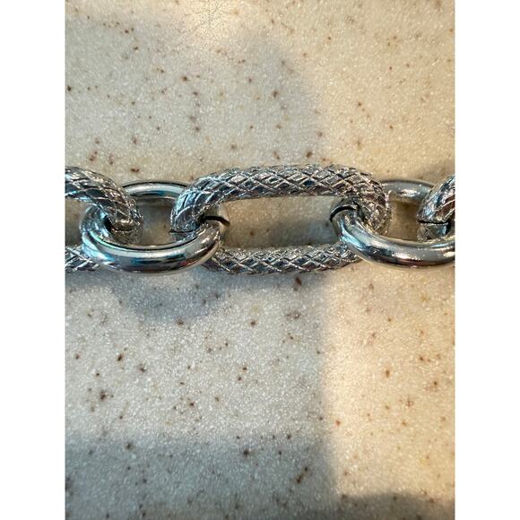 Silver chain belt or body chain 42” dangling puffy heart charms Y2K Boho Glam